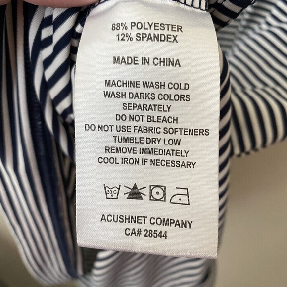 Footjoy Mens Short Sleeve Stripes Polo Golf Shirt Size Large Blue/white - Picture 6 of 6